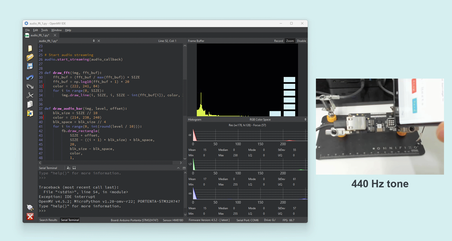 FFT example running
