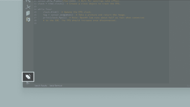 Click the connect button to attach the Portenta H7 to the OpenMV IDE
